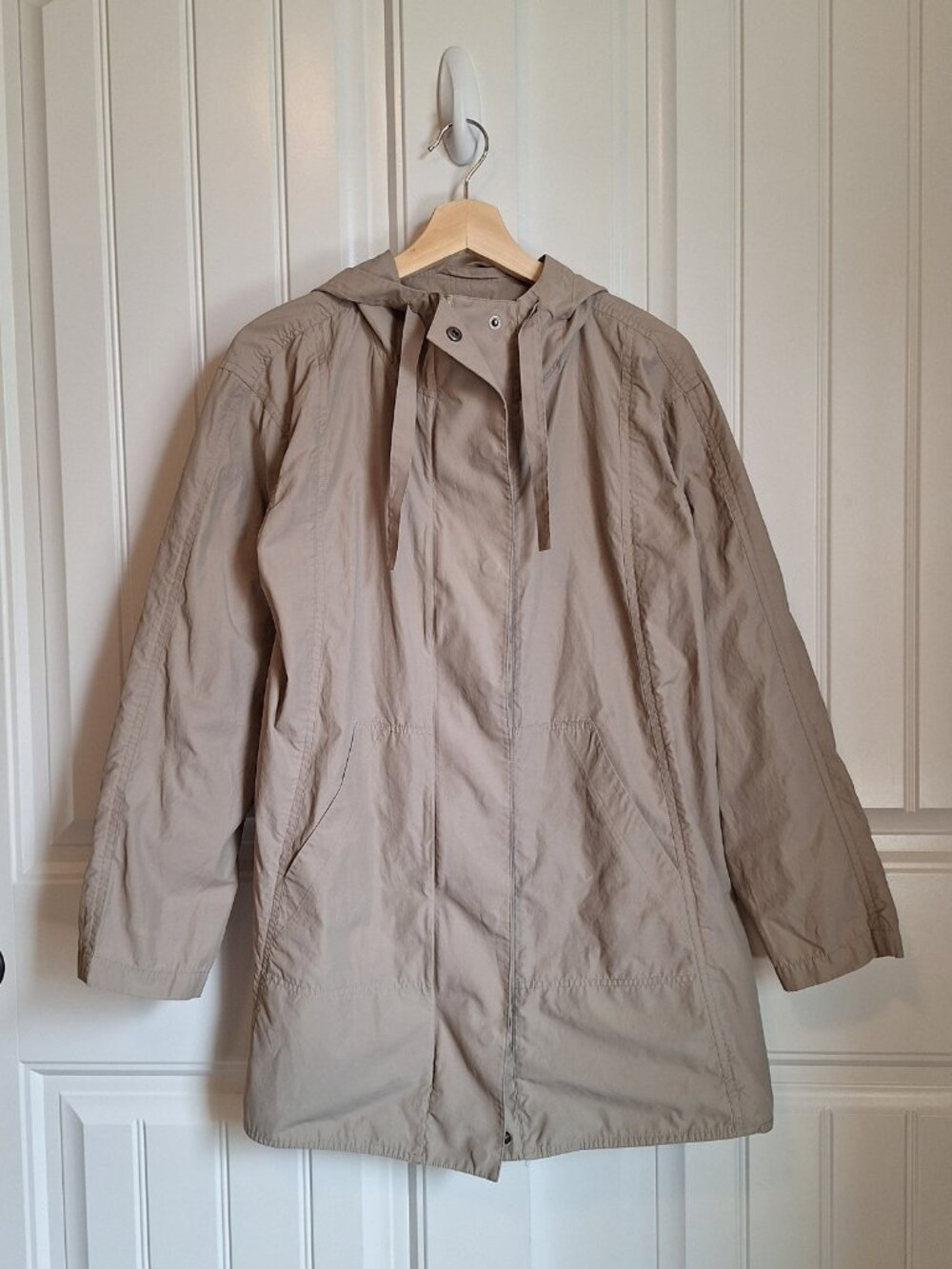 Eileen Fisher Khaki Hooded Windbreaker SZ S